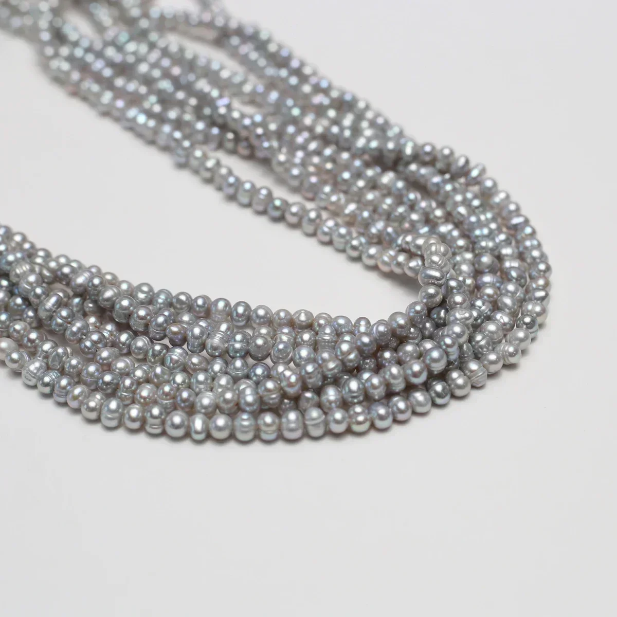 

3-4mm AAAA Natural Freshwater Pearl Gray Oval Beads Sparkle Jewelry Make DIY Necklace Bracelet Accessories Wedding Gift Women