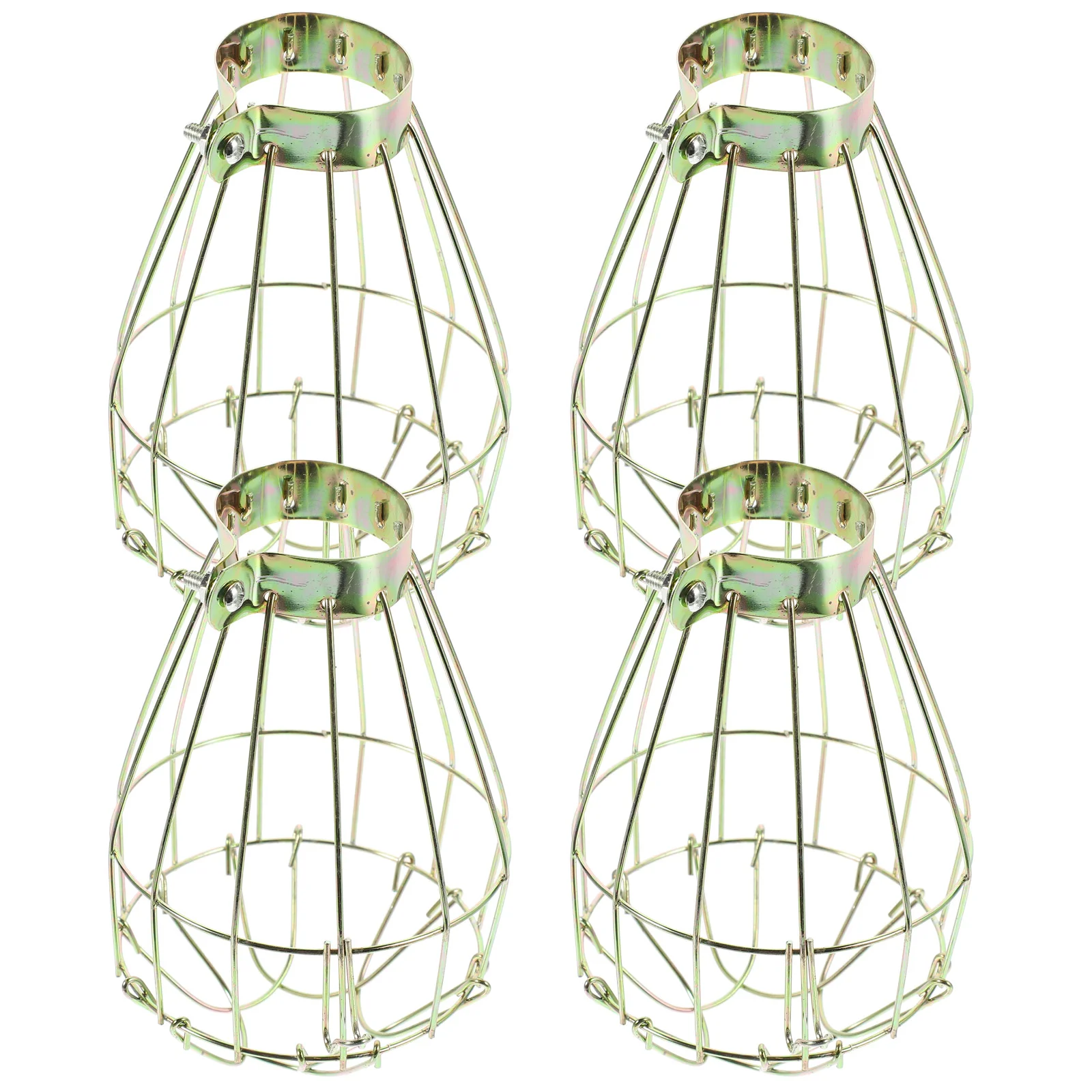 

4 Pcs Industrial Lamp Cover Ceiling Light Hanging Metal Bulb Guard Tinsels Vintage Cage Lantern