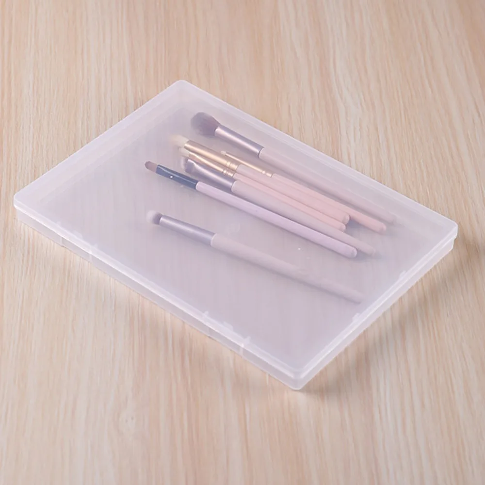 Container Case Rectangular Plastic Clear Storage Box Eco-friendly Transparent Wear-resistant Flat Jewelry Container Case