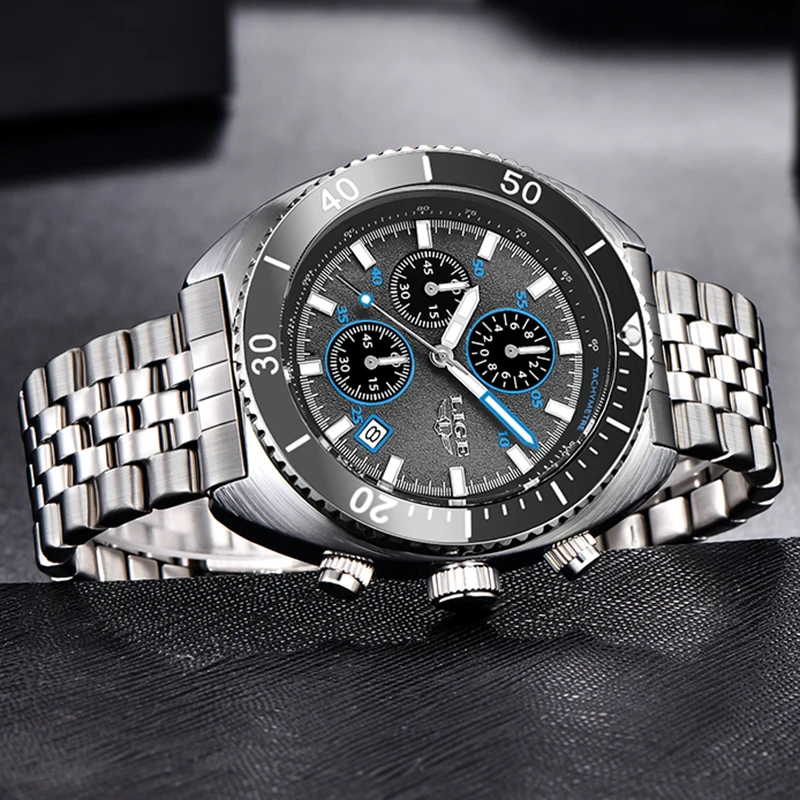 

LIGE New Business Luxury Watches Men Top Quality Fashion Quartz Wristwatches Male 30M Waterproof Casual Mens Watch Gifts Reloj