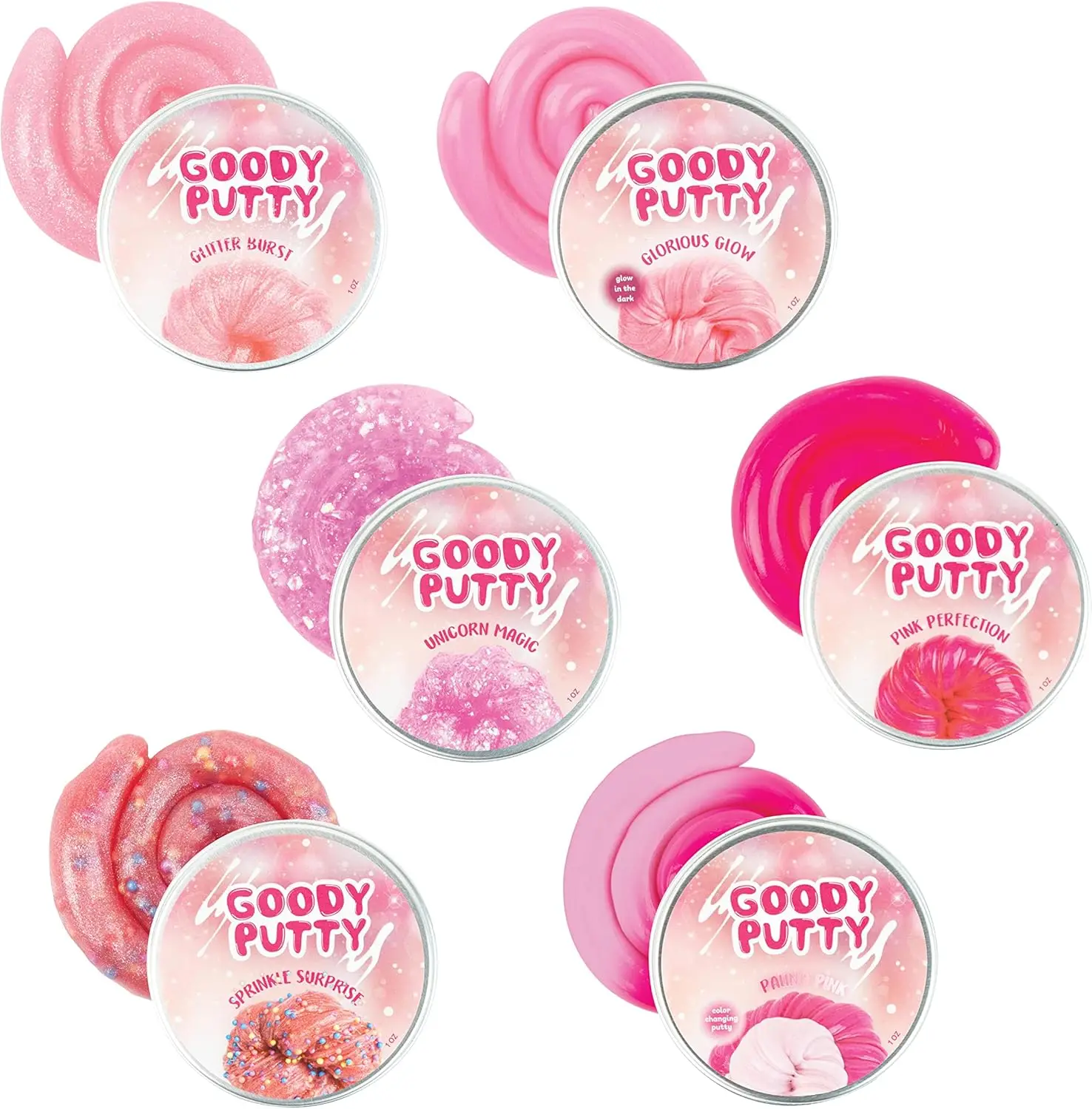 

Набор розового слайм-пластилина - 6 увлекательных сенсорных игрушек для девочек, светящиеся и меняющие цвет