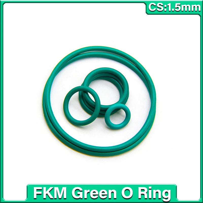 

10/50pcs FKM O Ring Sealing Gasket CS 1.5mm OD 5~50mm Insulation Oil Resistant High Temperature Resistance Fluorine Rubber Rings