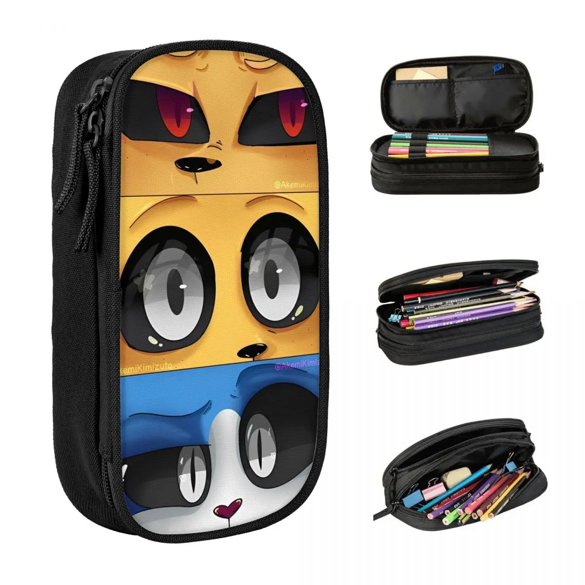 Mikecracks กล่องดินสอการ์ตูน Back To School กล่องดินสอ Double Layer นักเรียนวิทยาลัยกล่องดินสอเครื่องเขียน Organizer