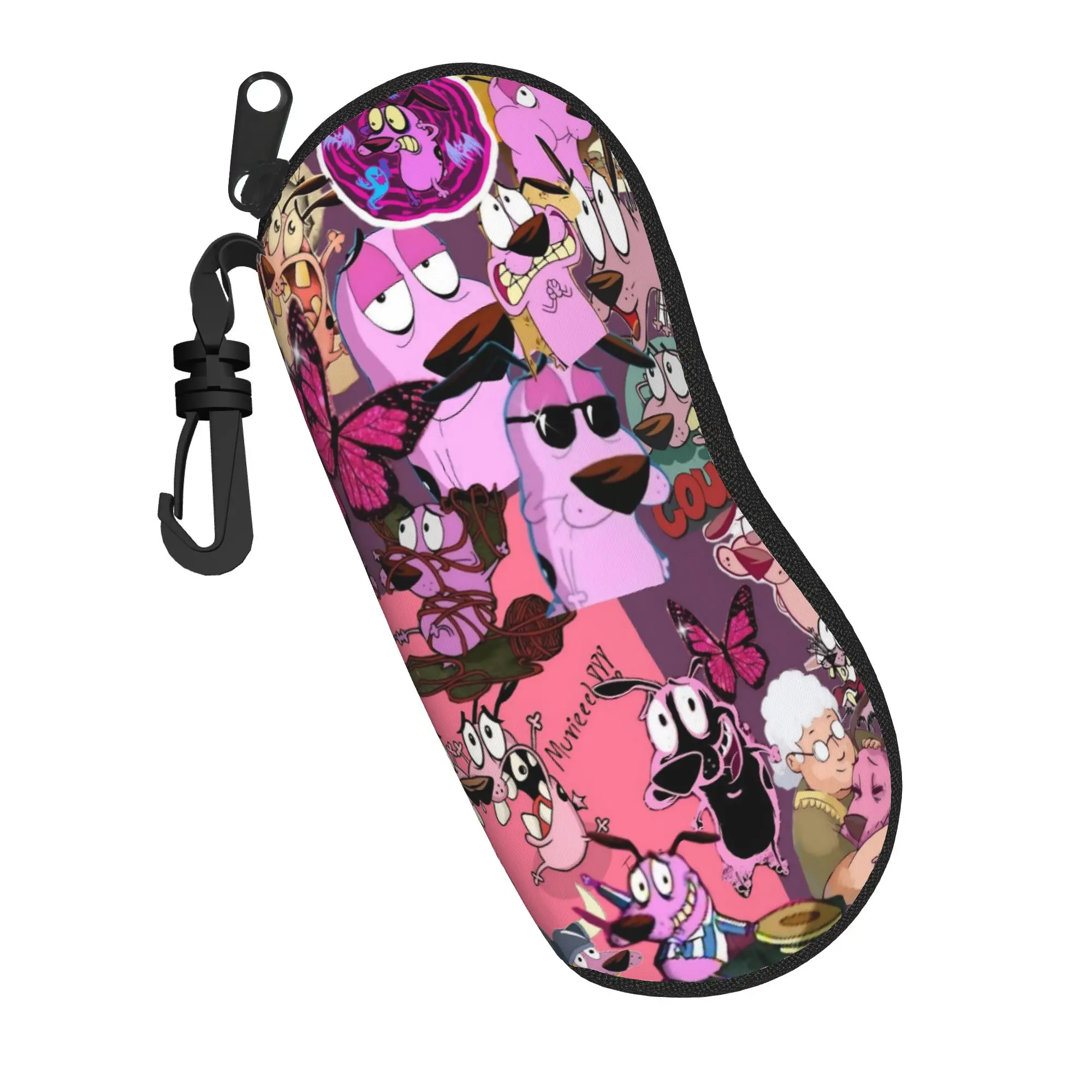 Lovely Cartoon Glasses Case Courage the Cowardly Dog-D Merch  Accessories  Reading Storage Box Ins Style Eye Contacts Case