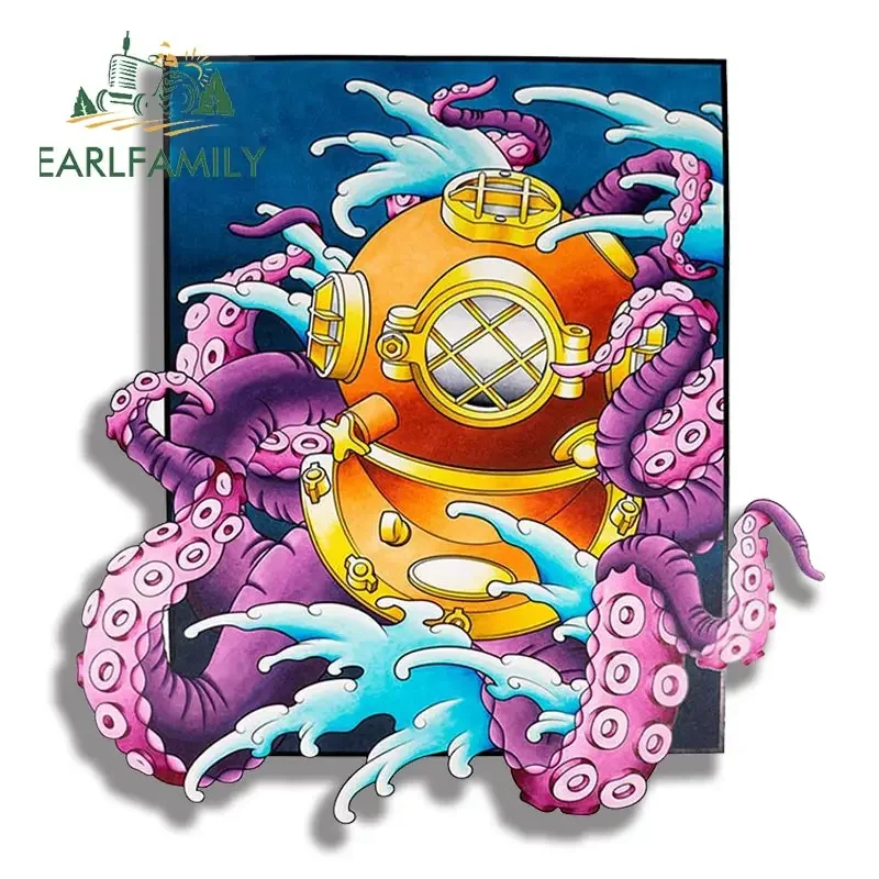 EARLFAMILY 13 سنتيمتر x 12.7 سنتيمتر ل خوذة الغوص التقليدية الوشم سيارة ملصق قافلة الفينيل شخصية مضحك ملصق مائي الجذع مقاوم للماء