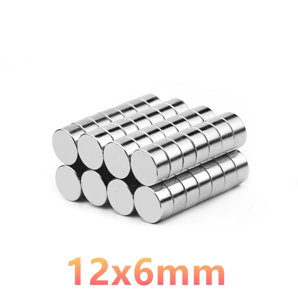 100pcs Strong Round 12*6mm N35 Rare Earth Neodymium Magnet Art Craft Fridge 12x6mm