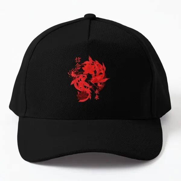 Red Yakuza Japanese Tattoos Koi Fish Po  Baseball Cap Hat Black Printed Casquette Solid Color Sun Czapka Bonnet  Women Hip Hop