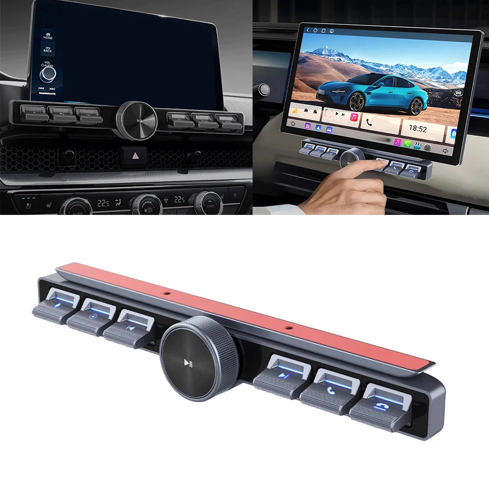 Multimedia Remote Control Button LED Car Controller Multimedia Navigation Player With Charging Cable Car Interior Switch
