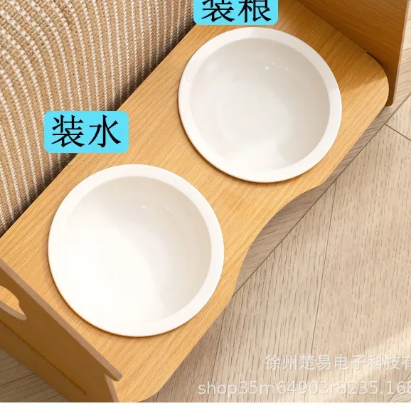 Casa cerrada para gatos desmontable, lavable con comedero y rascador - imagen 3