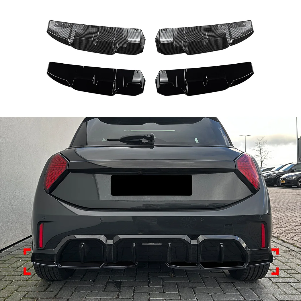 

JCW Style Rear Bumper Diffuser Side Splitter Lip For Mini Cooper F65 F66 2024+ Car Rear Lower Spoiler Exterior Mod Accessories