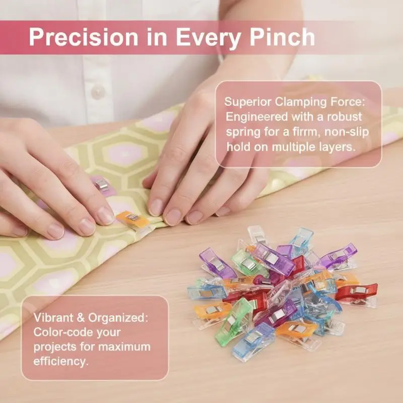 50Pcs Multipurpose Sewing Clips Set, Plastic Craft Clips For Crocheting, Knitting, Clothing Binding And Paper Craft