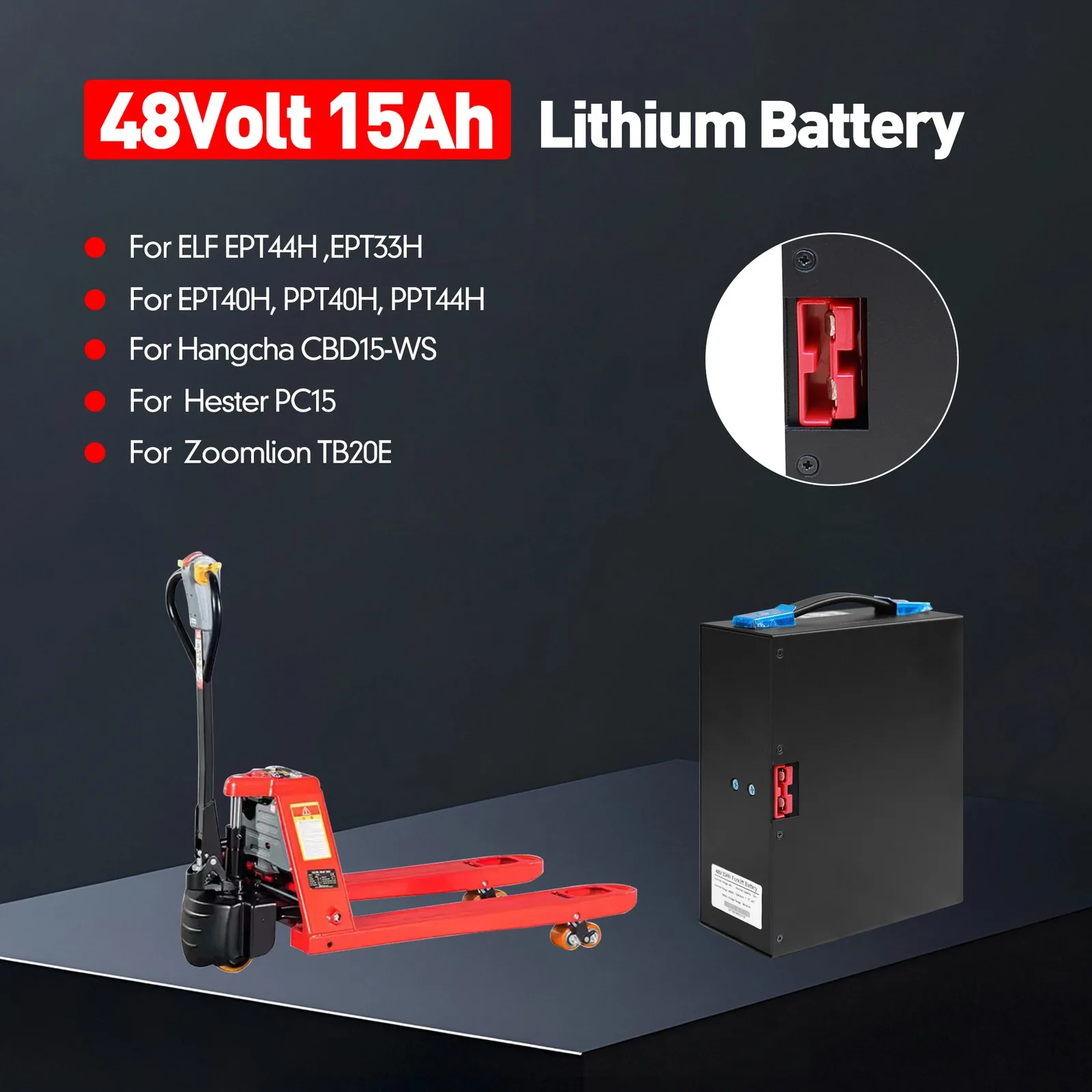 بطارية ليثيوم 48 فولت 15 أمبير في الساعة لشاحنة البليت الكهربائية جاك ELF EPT44H، EPT20H، EPT33H، EPT15H، EPT40H، PPT40H، PPT44H #6