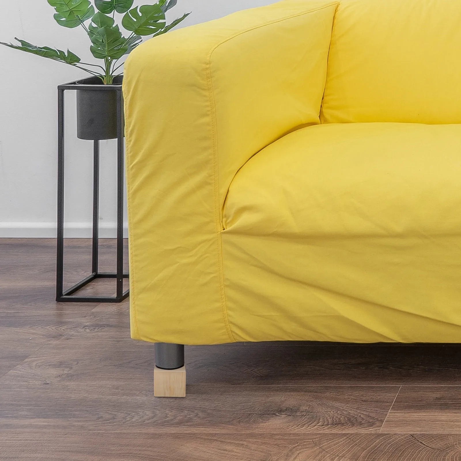 

2Pcs Sturdy Bed Risers Wooden Furniture Lifts Heavy Duty Anti-Slip Blocks for Under Bed Storage and Space Saving