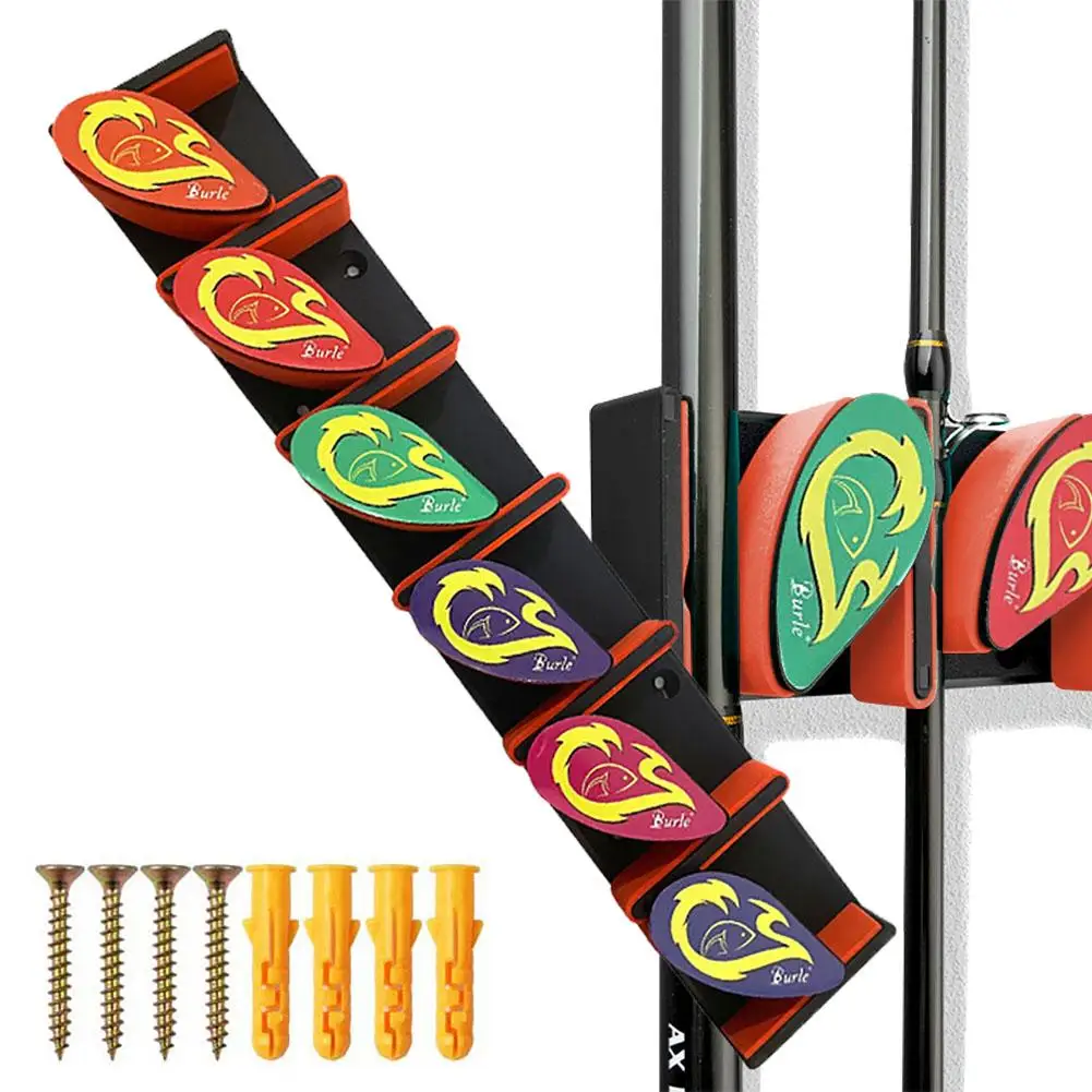 

Fishing Rod Holder Wall Mounted Fishing Lure Rod Display Rack Fits Fishing Pole Diameter 3-19mm