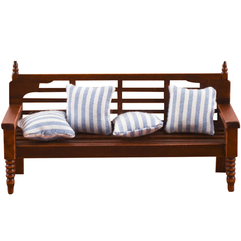 

Набор миниатюрной деревянной мебели: скамейка, стул, подушка. Креативная настольная мебель ручной работы для DIY.