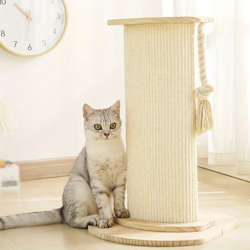 Freistehender Katzenkratzbaum, natürlicher Juteseil-Sisal für Hauskatzen, um Möbel zu sparen, langlebige vertikale Kratzstange