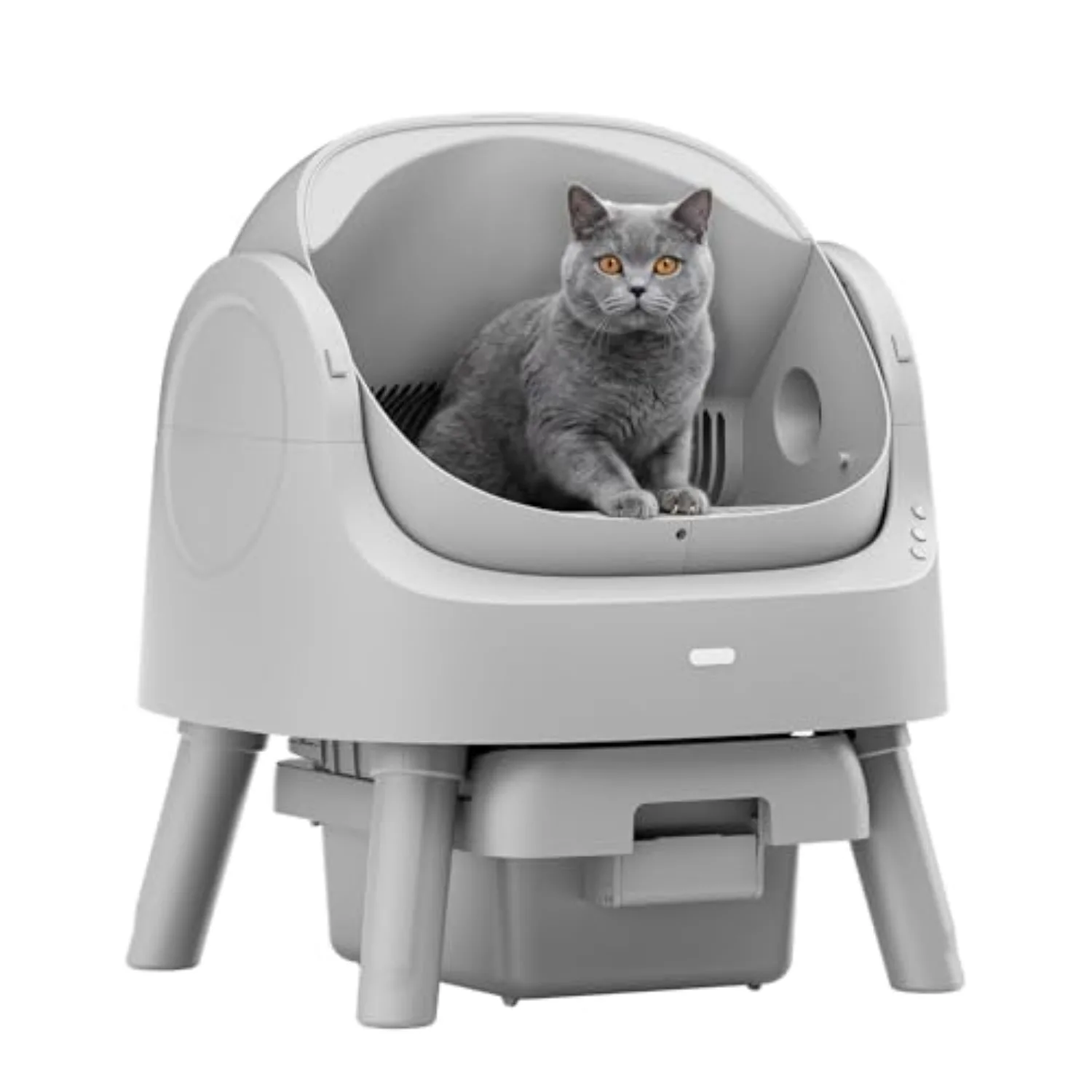 Automatic Self Cleaning Litter Box, with 4 Pairs Infrared Senor, Open-Top Design for Multi-Cat Homes, Comes with Liner