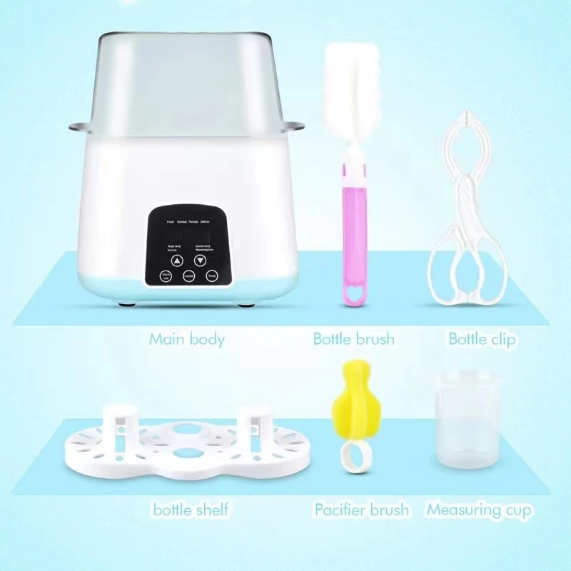 Baby Bottle Sterilizer Milk Warmer 6 In 1 Multi function Automatic Intelligent Thermostat Baby Milk Bottle Disinfection Thermos