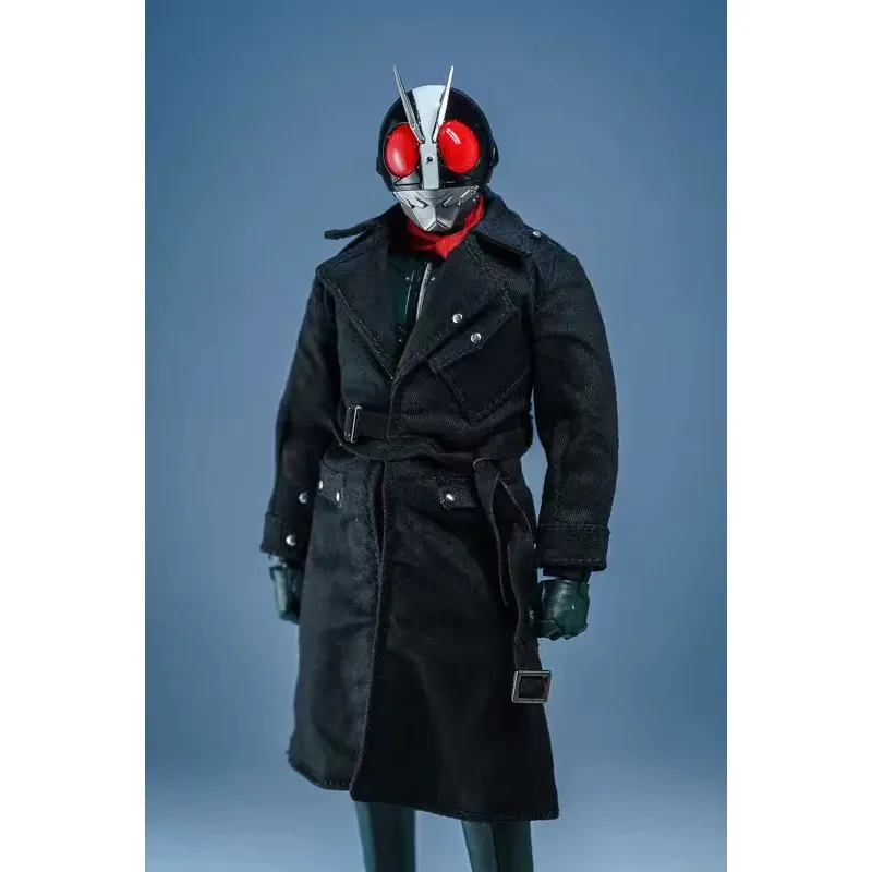 Attraktiver 1/12 Maßstab Modischer Roter Schal Langer Schwarzer Windbreaker mit Draht für 6'' SHF Actionfigur-Körper auf Lager – Detail 3