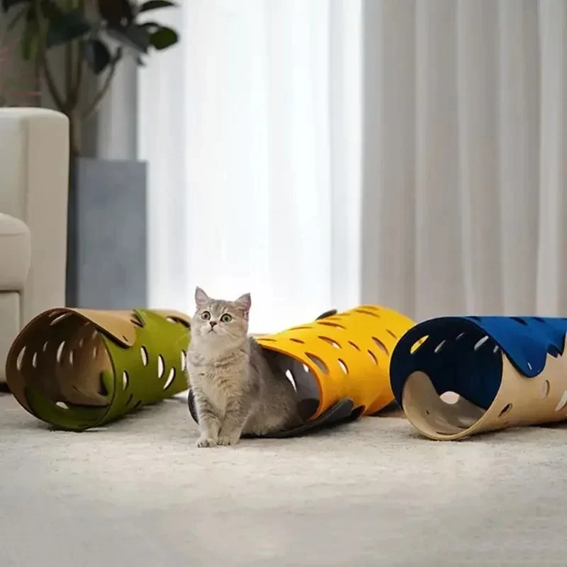 99 Formen Spleißen Katzentunnel Filz Pom Nest Verformbares Kätzchenspielzeug Zusammenklappbares Rohrhaus DIY Interaktives Haustier Pusskatze Betten Matten – Detail 8