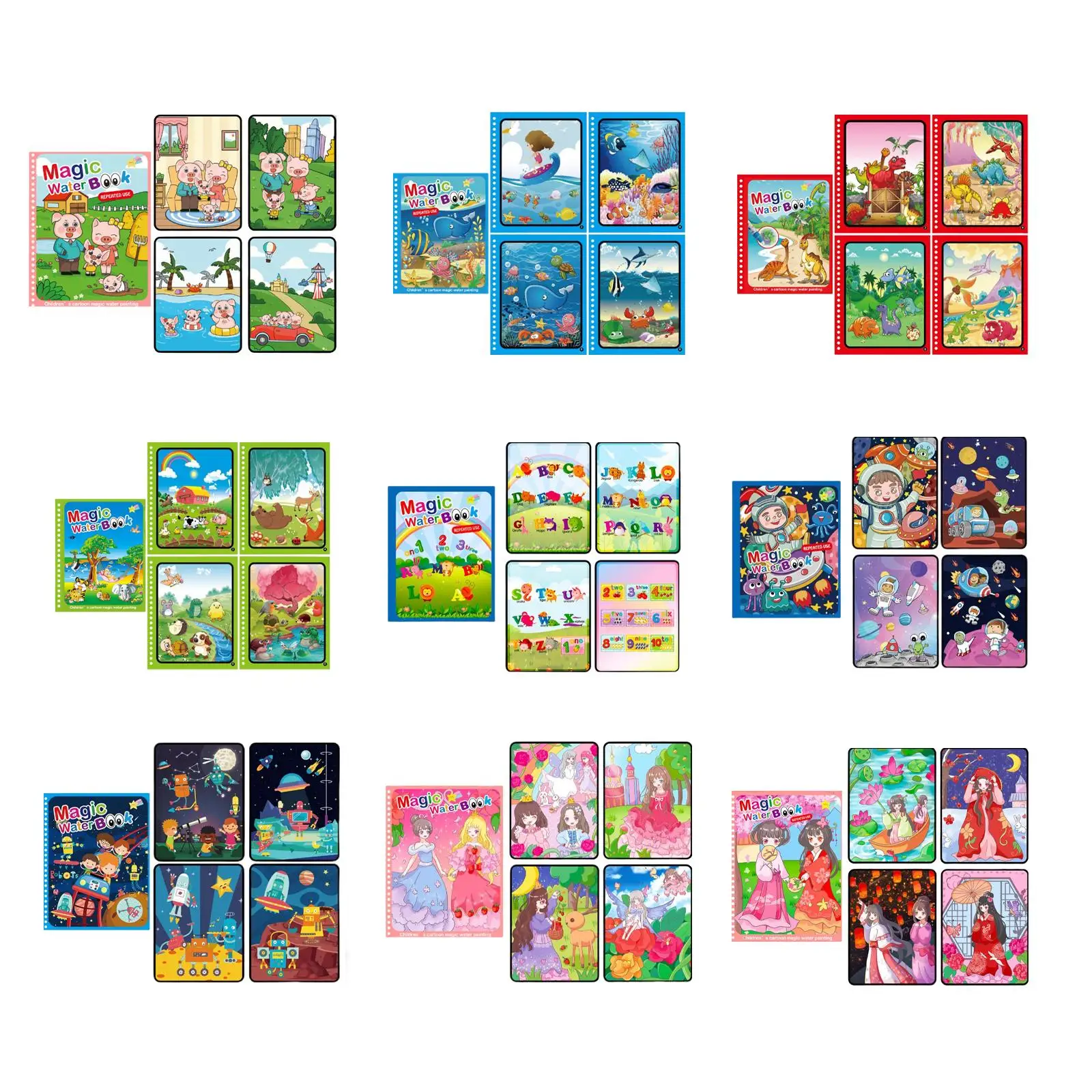 Album do malowania wodą wielokrotnego użytku, zabawka artystyczna, książka do kolorowania wodą, tablica do bazgrołów, rysowanie