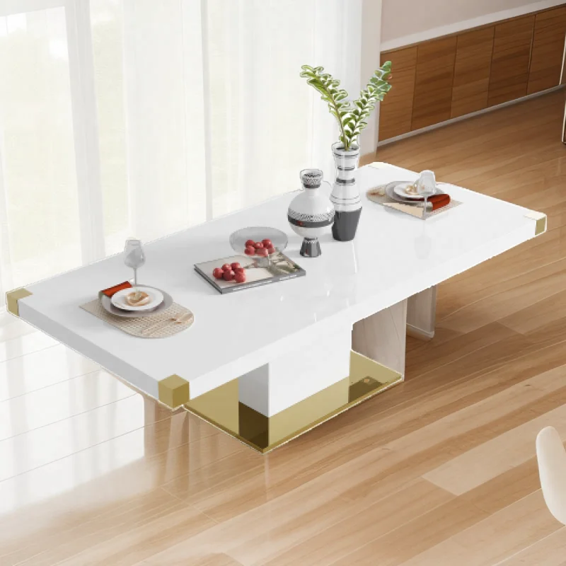 

Multifunctional Kitchen Dining Table Individual Modern Craft Sliding Wooden Dinning Tables Sets Luxury A Manger Home Furniture