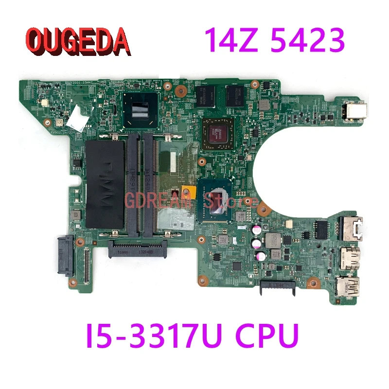 OUGEDA 067CG0 CN-067CG0 0K76FX for DELL Inspiron 14z 5423 Laptop Motherboard I5-3317U CPU HD 7570M GPU onboard DDR3 full tested