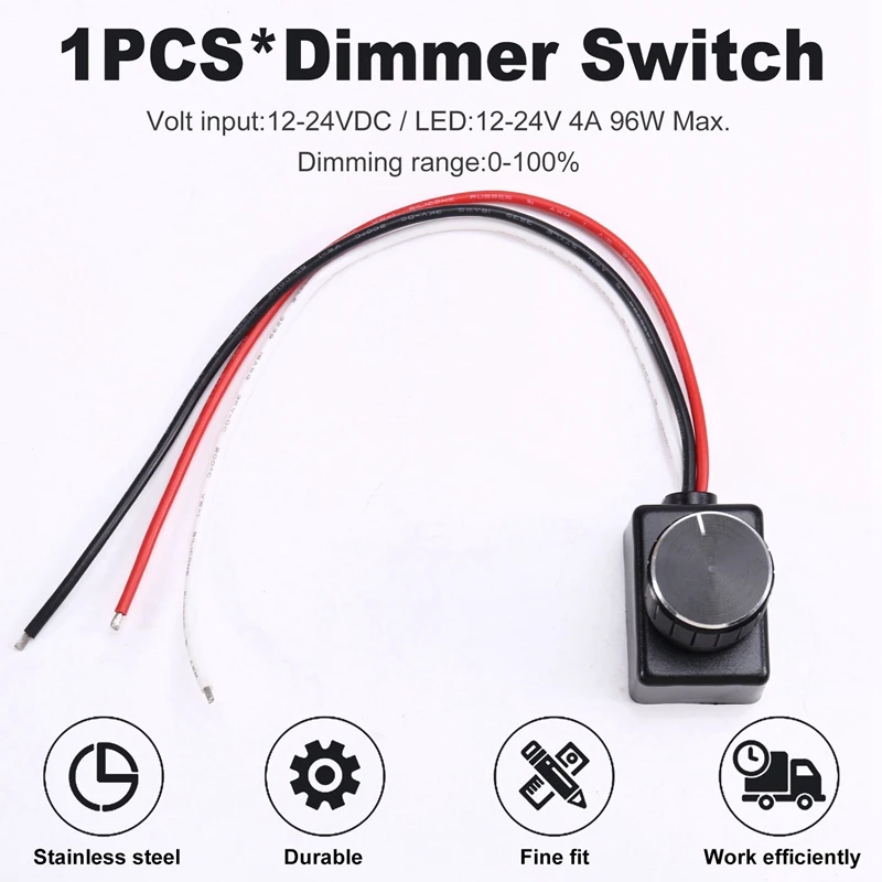 ABHI-универсальный 12/24 В низковольтный светодиодный диммер PMM с металлической ручкой для светодиодных фонарей для автофургонов, внутренние потолочные светильники, транспортные средства, грузовик