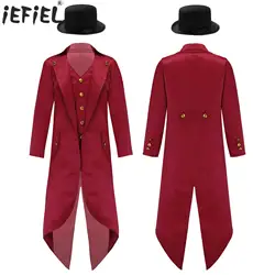 Kids Boys Girls Renaissance Steampunk Tailcoat Halloween Medieval Magician Pirate Vampire Cosplay Costume Victorian Jacket Coat