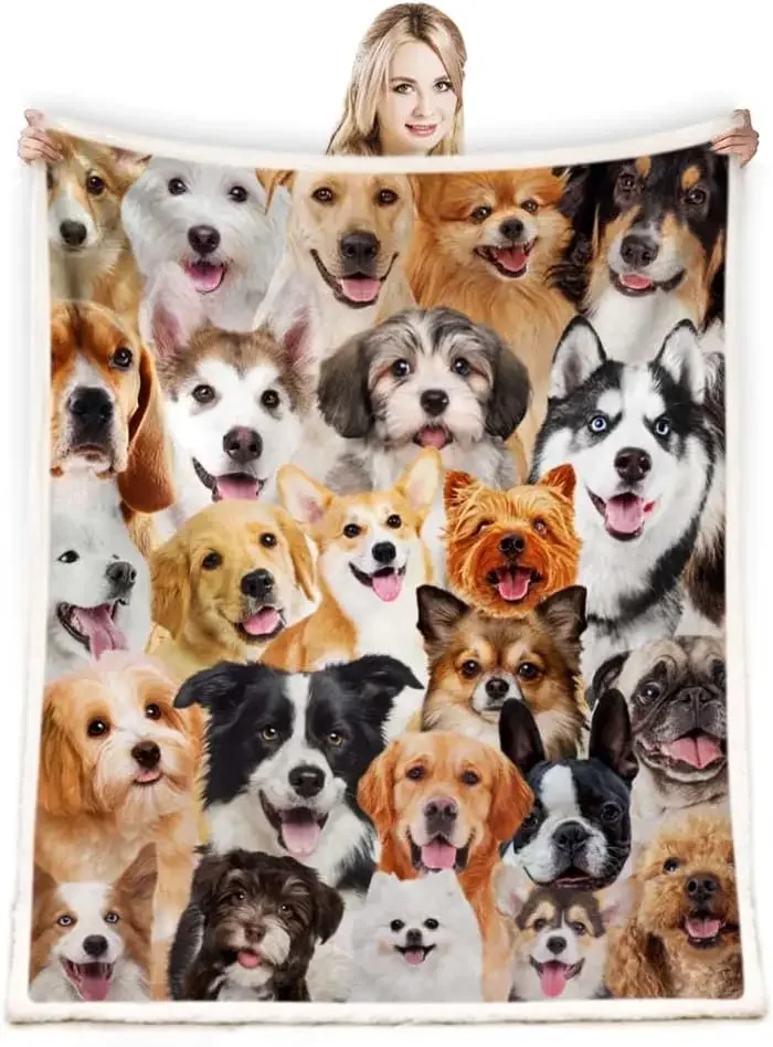 Print Dachshund Weiner Dog Blanket Gifts for Dog Lovers Family Blankets Throw Home Sofa Lunch Break Student Nap Gifts