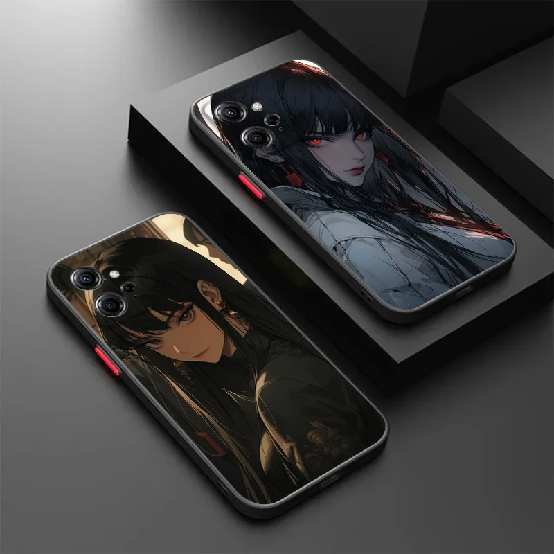 

Super Cool Girl Black Fashion Frosted Translucent For Redmi Note 13 12 12S 12T 11 11T 11E 10 10S 9 Pro Plus 5G Funda Phone Case