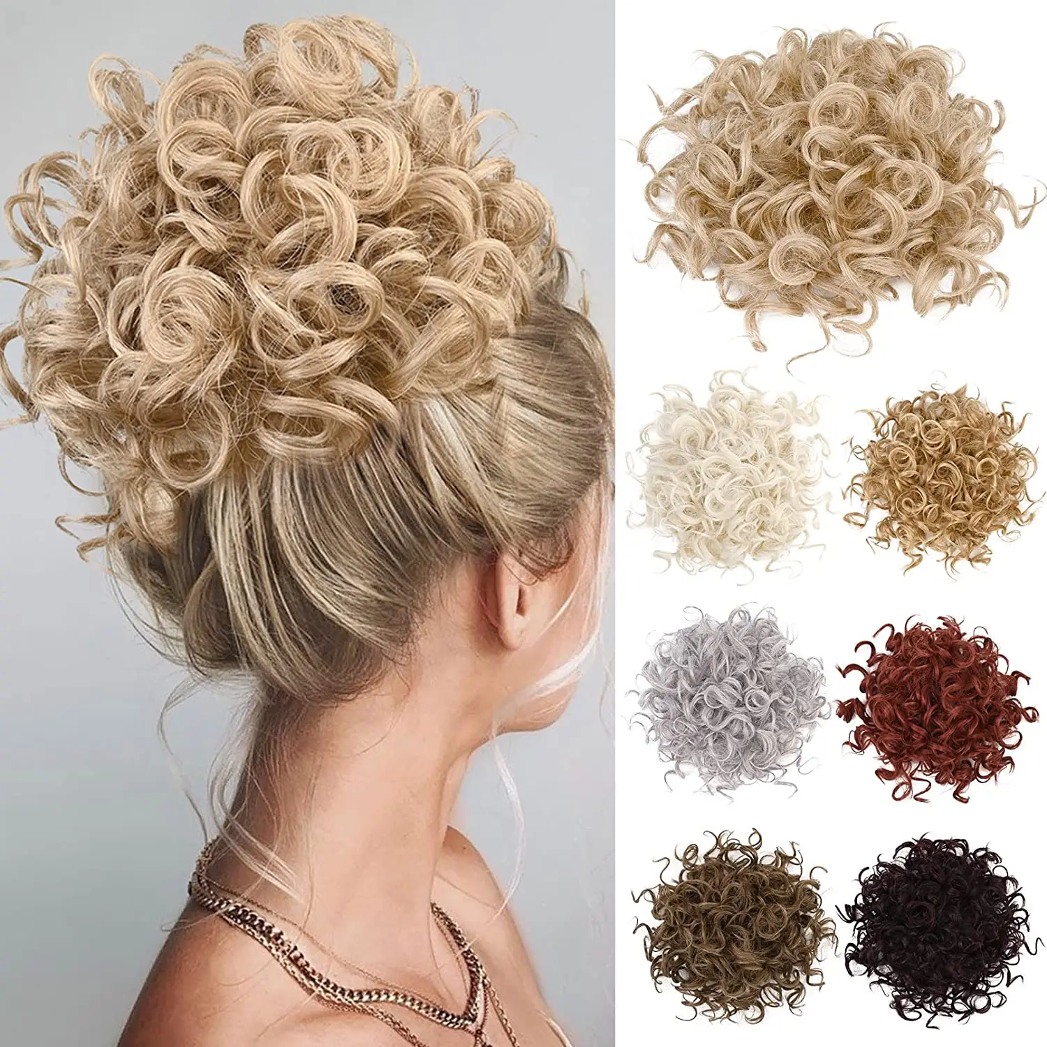 ONYX Synthetic Hair Bun Messi Hairpieces Donut Ring Wrap Around on Hair Tail Messy Bun Ponytails Extension