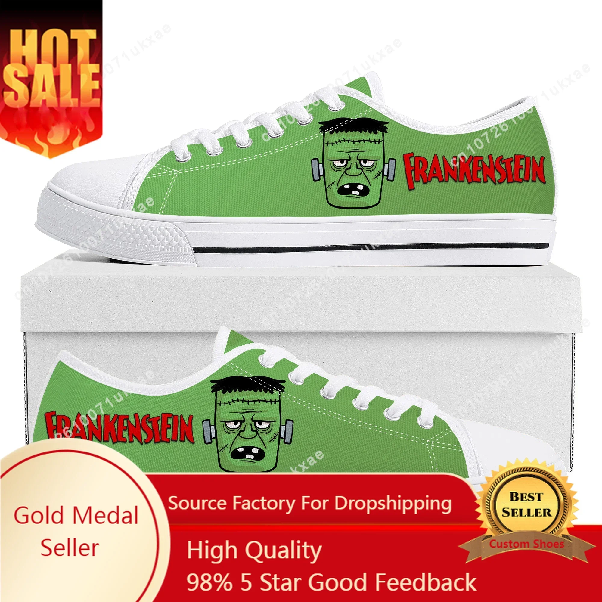 

Frankenstein Low Top Sneakers Mens Womens Teenager Canvas High Quality Sneaker Casual Custom Made Shoes Customize DIY Shoe