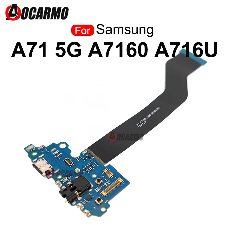 

For Samsung Galaxy A71 5G A7160 A716U USB Charging Dock Charger Port With Headphone Jack Board Flex Cable Replacement Parts