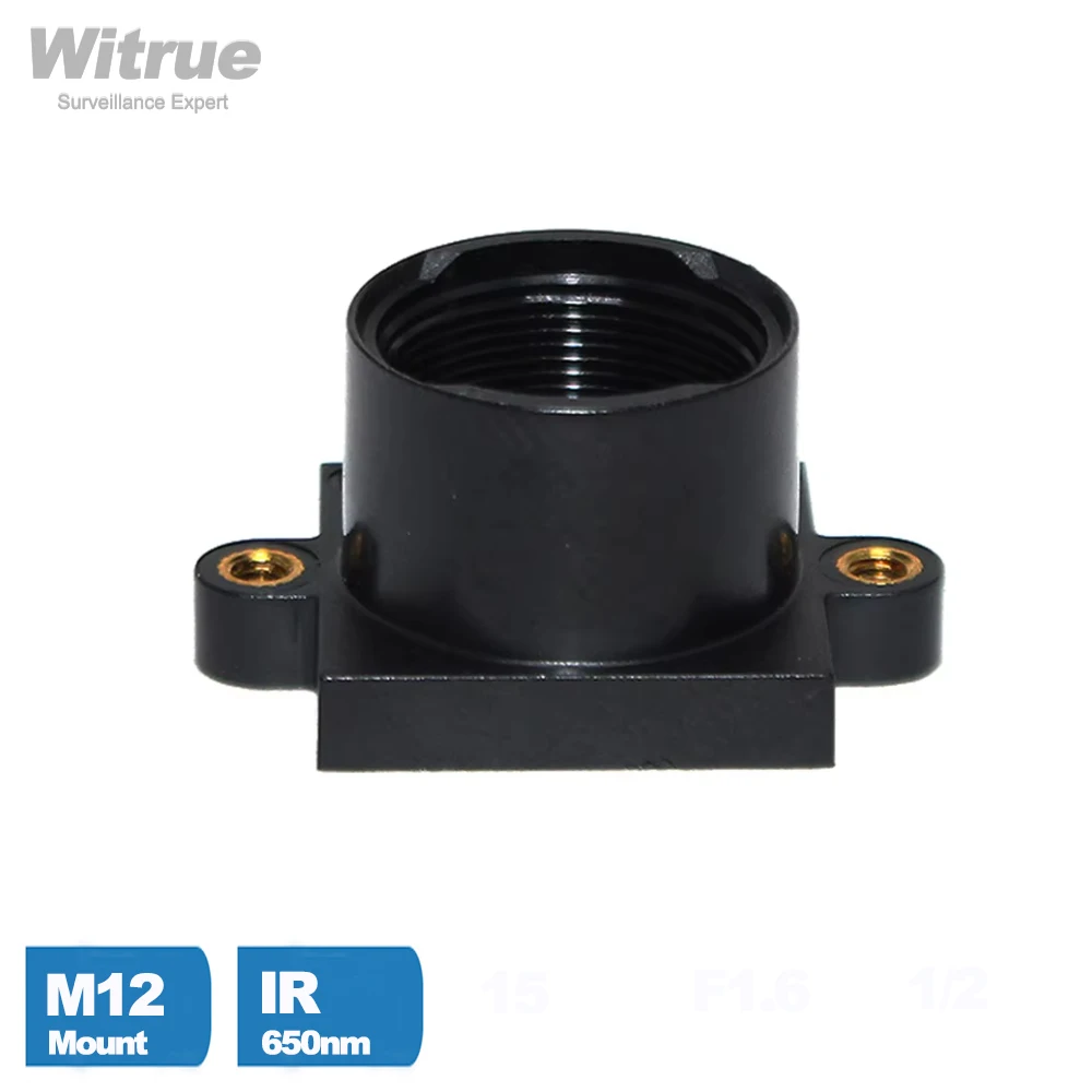 M12 Lens Mount Holder PC+30%GF with 650nm IR Filter Support 20mm Hole Distance for PCB Board Module or CCTV Camera
