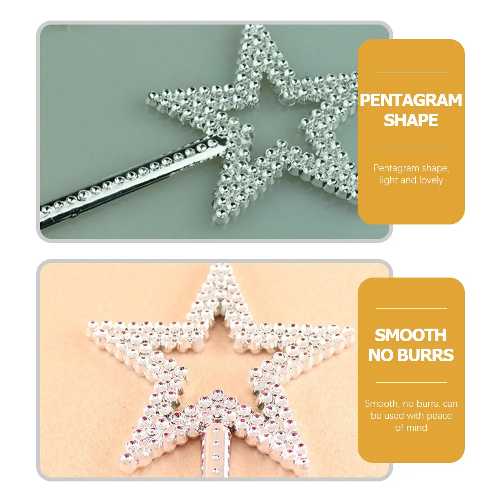 Varitas de hadas para niños, decoraciones de fiesta en forma de estrella, seguras, sin rebabas, maravilloso regalo para amigos, 2 uds.