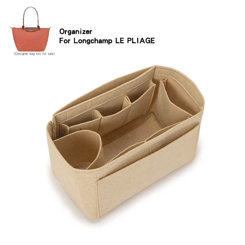 Insert de sac à main en feutre pour cosmétiques, sac à main, sac de maquillage, fourre-tout, stockage Hobo, doublure de synchronisation pour Longchamp LE PLIAGE