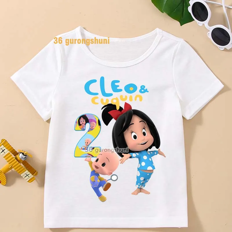 T Shirt Boys T Shirts Familia Telerin Kids Tshirt Cleo Cuquin birthday T-shirts summer Tops For Girls-clothing Children Clothes