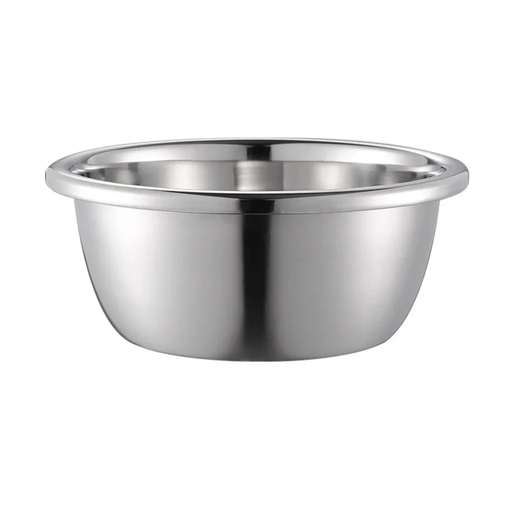Multi Use 304 Stainless Steel Basins For Mixing Beating Eggs Soup Making And Washing Vegetables With Reversed Edge