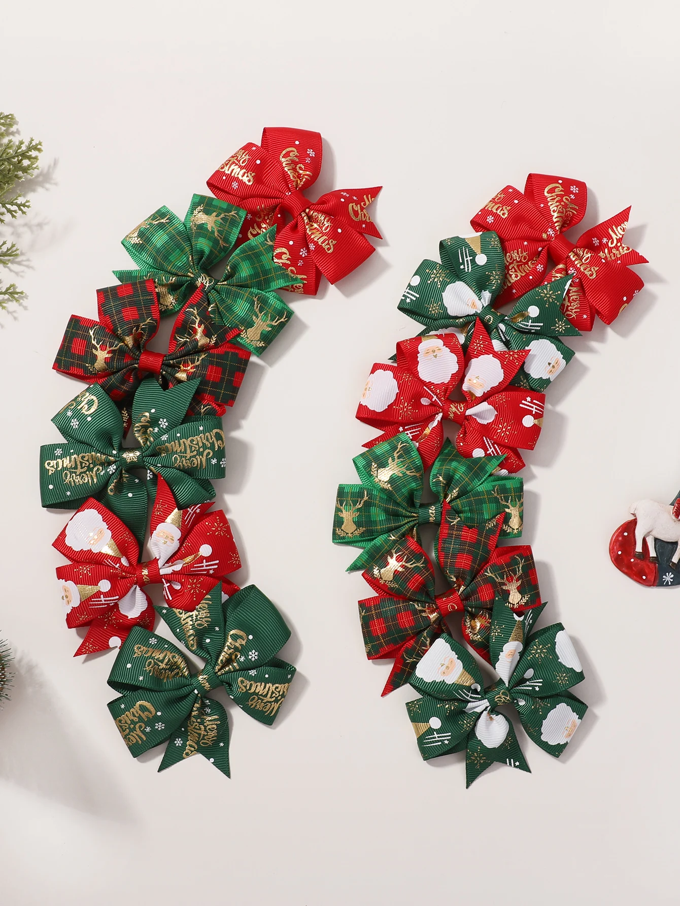 6/12Pcs Weihnachten Kinder Bögen Haar Clips Set Baby Mädchen Lustige Band Bowknot Haarnadel Schneemann Headwear Haar Zubehör geschenke
