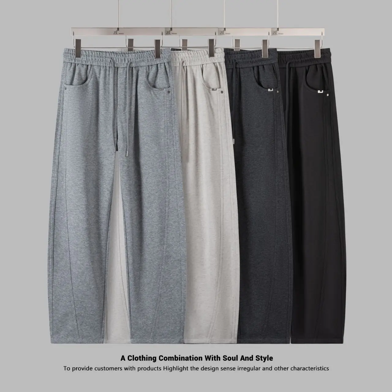 

Loose Fit Fce Lined Thiened Casual Sweatpants Faion Urban Sle Knife ape Men's Autumn Winter New Arrival