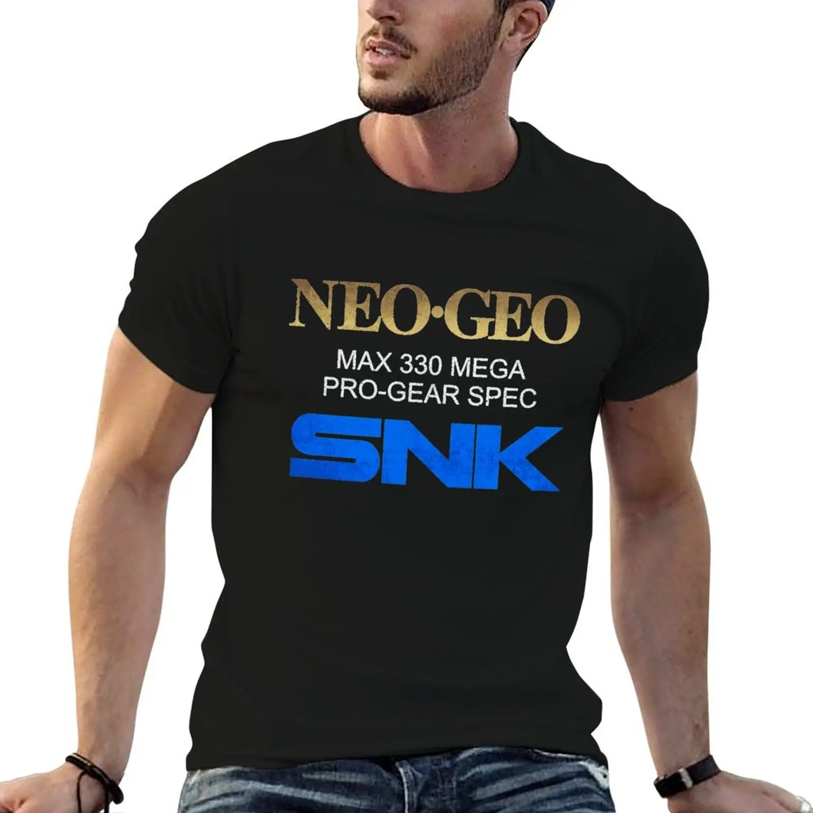 Neo Geo Pro Gear Spec Золотая футболка с ретро-дизайном, футболки с рисунком для мужчин, мужская футболка, хлопковая футболка Neo Geo Pro Gear Spec Золотая футболка с ретро-дизайном, футболки с рисунком для мужчин, мужская футболка, хлопковая футболка