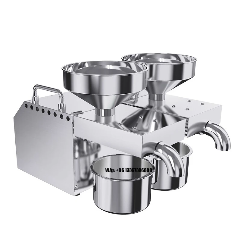 Máquina automática de prensado de aceite, doble cabezal, uso comercial en el hogar, semillas de vegetales, girasol, maní, soja, máquina de prensado de aceite con tornillo