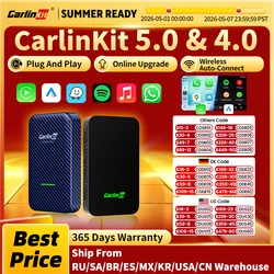 CarlinKit 5.0 2air & CarlinKit 4.0 CP2A Wireless Android Auto &CarPlay Wireless Adapter 2.4G&5.8Ghz WiFi Auto Connect OTA Update