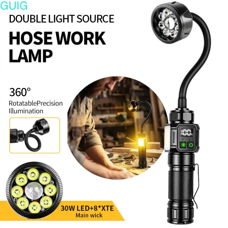 超高輝度led懐中電灯360-°-回転式ホース-cob-サイドライト-ズーム可能なレーザー戦術トーチ-アウトドア-緊急-キャンプ-釣り用
