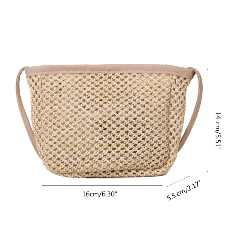 VWN1 Fashion Straw Woven Bag  Weave Mini Square s Crossbody  Lady Purse