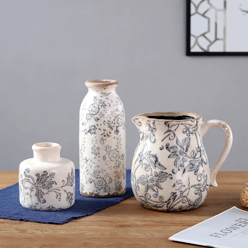 

Ink Colored Flower vases Unique Ceramics Vintage Modern Minimalist Home Tabletop Decorations