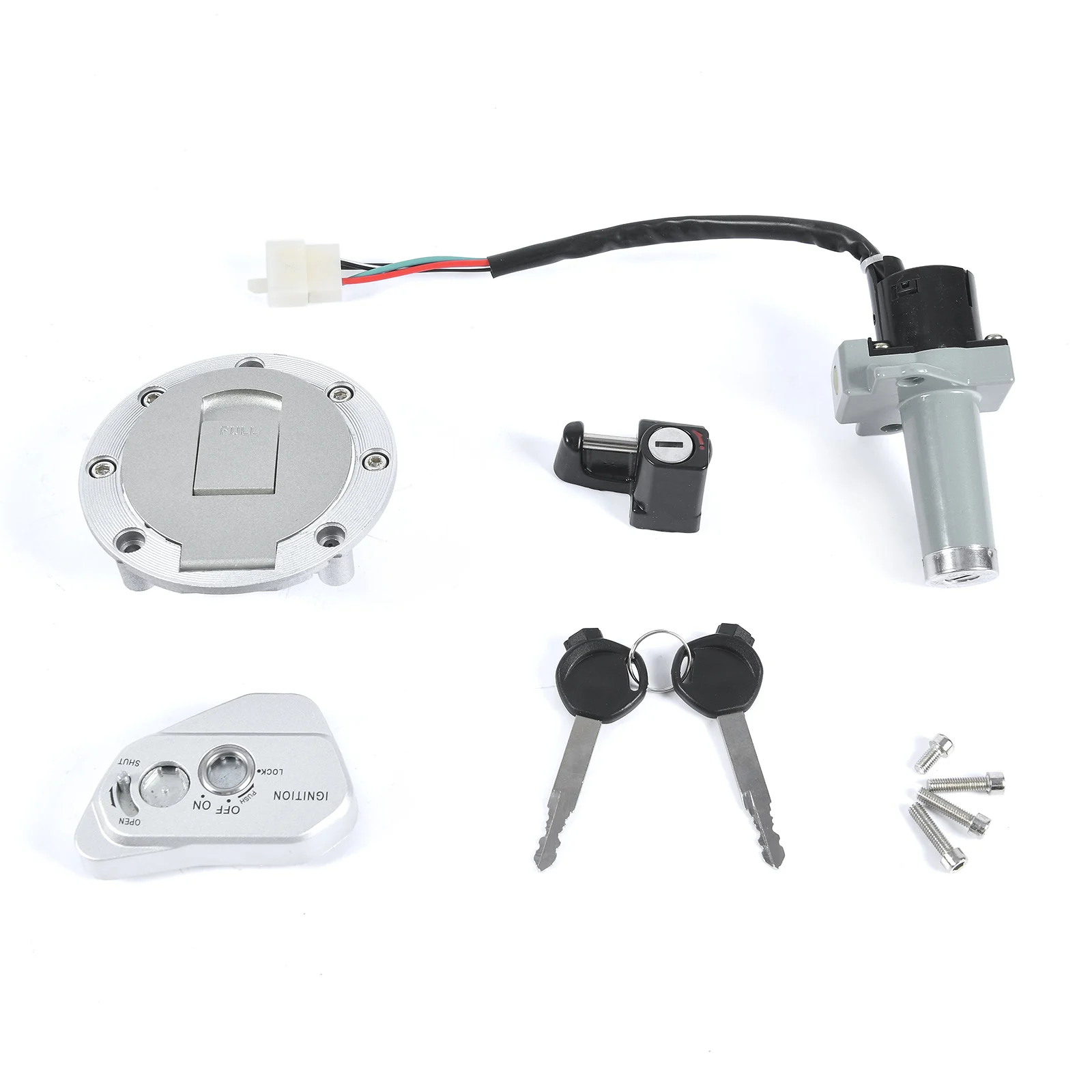 1 Set Motorrad Komplettes Schloss-Set für Vento Cross Max 250 Pro Zündschloss Schloss Sitzschloss Kraftstofftankschloss mit Schlüsseln