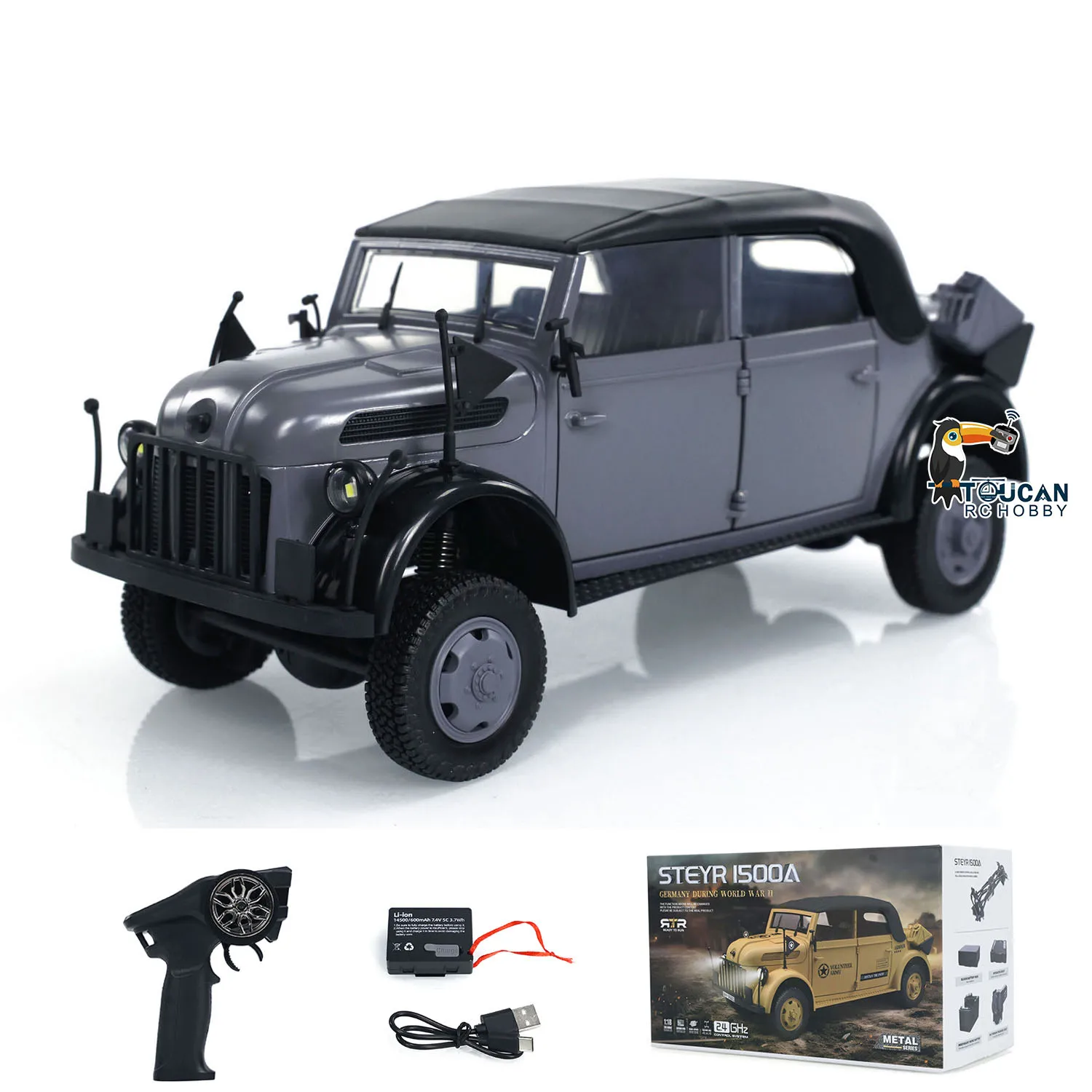 Toys for Boys 1/18 HG 4x4 RC Command Vehicles 4WD Radio Control Off-road Car Sound Light Painted Finished Model TH23880