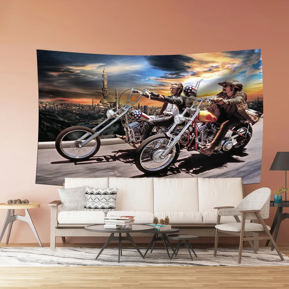 Motorcycle Darkness Tapestry Flag Motorcyclist Poster Wall Art For Teen Bedroom Dorm Room Decor Aesthetic Background  Banner